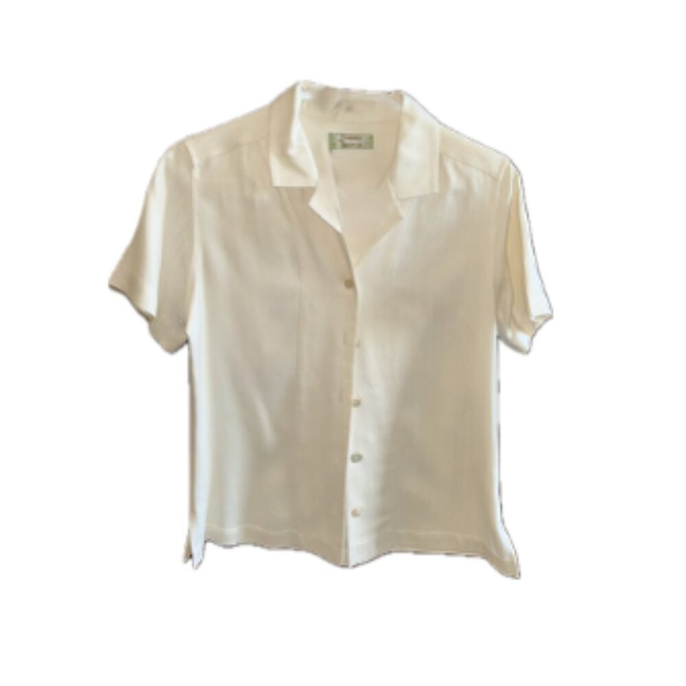 Women's Tommy Bahama Cream Silk Blouse (XS)
